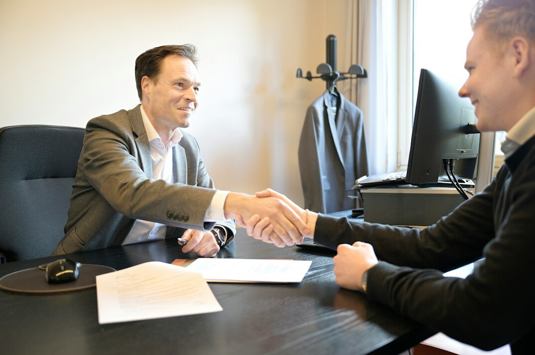 insurance agent with client